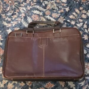 Boconi Garth Slim Leather Briefcase Zipster